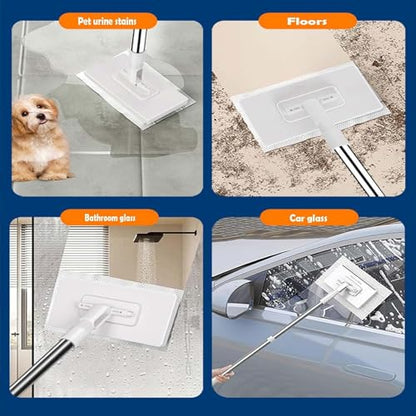 2026 Upgraded Hands Free Multi Purpose Flat Mop, Hands Free Flat Mop, One-Button Cloth Grip, 360° Rotating Reusable Lazy Mops for Floor Wall & Bathroom, Wet & Dry Use (1Mop+6Cloth) - color: 1mop+6cloth