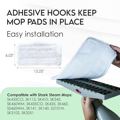 Turbo Microfiber 4-Pack Mop Pads for Shark Steam Mop SK Series & S Series - Shark Steam Replacement Pads