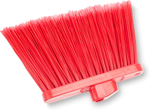 SPARTA 41082EC05 Plastic Color Coded Broom, Flagged Bristles, Long Broom With Angled Head For Large Debris, 56 Inches, Red, (Pack of 12) - color: Red