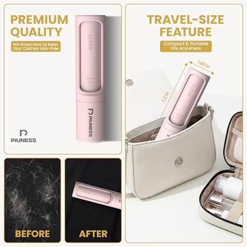 Pet Hair Remover Roller – Reusable Lint Roller for Cat & Dog Hair on Furniture, Couch, Carpet, Car & Bedding – Portable, Eco-Friendly - color: Pink