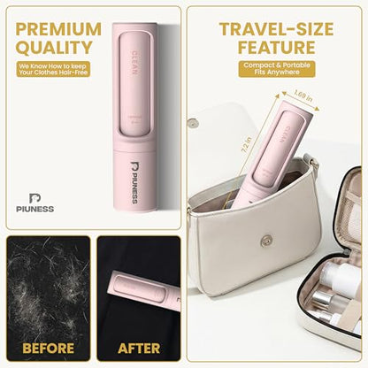 Pet Hair Remover Roller – Reusable Lint Roller for Cat & Dog Hair on Furniture, Couch, Carpet, Car & Bedding – Portable, Eco-Friendly - color: Pink
