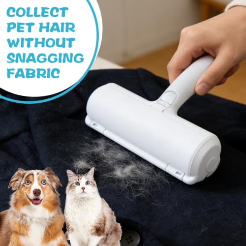 Roller Pet Hair Removal Tool, Portable Detachable Handle Reusable Lint Roller for Cat & Dog Hair on Car, Furniture, Couch, Carpet, Rugs