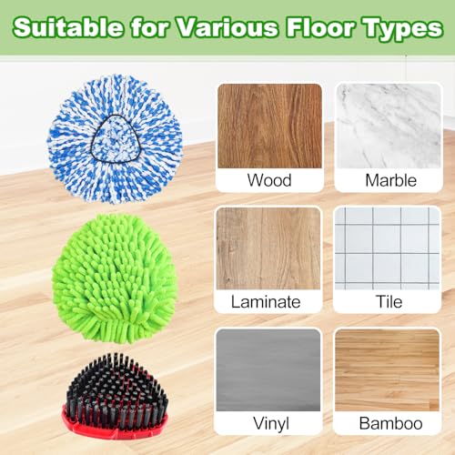 Mop Heads Replacements for Ocedar Easywring RinseClean 2 Tank Spin Mop Replace Heads for O Cedar 2 Tank Spin Mopping Sets Including 4 Pack Refills, 1 Pack Scrub Brush and 1 Base for All Floors Clean - size: for Ocedar 2 Tank
