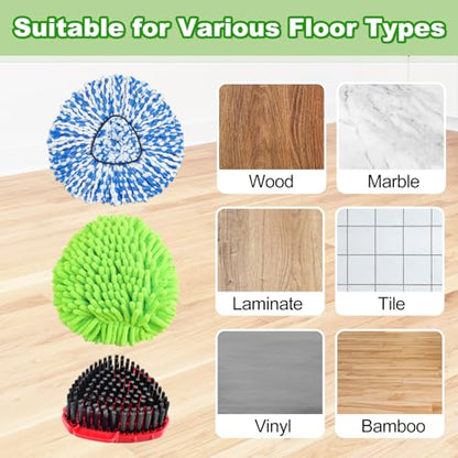 Mop Heads Replacements for Ocedar Easywring RinseClean 2 Tank Spin Mop Replace Heads for O Cedar 2 Tank Spin Mopping Sets Including 4 Pack Refills, 1 Pack Scrub Brush and 1 Base for All Floors Clean - size: for Ocedar 2 Tank