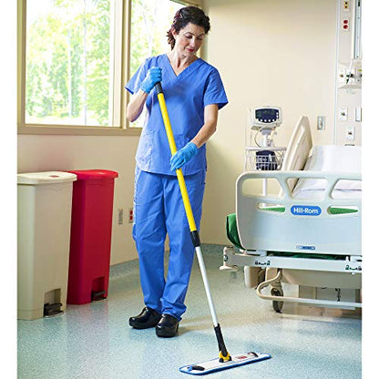 Rubbermaid Commercial Products Mop Head for Microfiber Damp Mop, 18-Inch, Blue, Heavy-Duty Single Sided Cleaning Cloth for Hardwood/Tile/Laminated Floors in Kitchen/Lobby/Office - style: Reusable Microfiber Blue - 1ct