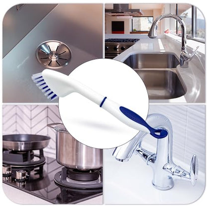 Floor Scrub Brush with Long Handle - 53" Deck & Grout Cleaner Brush Set for Tile, Marble, Stone, Bathroom, Patio, Garage, Deck & Floor Cleaning - size: 11"