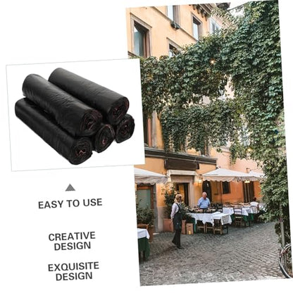 Extra Thick Drawstring Trash Bags 5pcs Large Portable Garbage Bags for Home Use Black and White Heavy Duty Rubbish for Kitchen and Cleaning