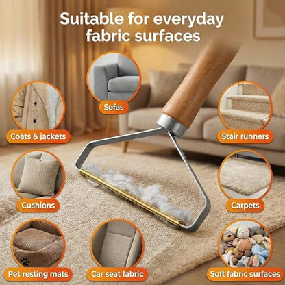 Portable Reusable Lint Remover for Cat and Dog Hair, Clothes Fur Fuzz Brush and Carpet Scraper for Clothing Car Mats Couch Furniture Rugs, Manual Pet Hair Remover Tool