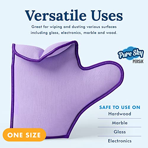 persik Pure-Sky Microfiber Glass Cleaning Glove - Just Add Water, No Detergents - Streak-Free Window Cleaner for Windows, Mirrors, Shower Doors & Car Glass - style: Window and Glass Glove