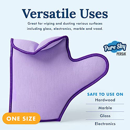 persik Pure-Sky Microfiber Glass Cleaning Glove - Just Add Water, No Detergents - Streak-Free Window Cleaner for Windows, Mirrors, Shower Doors & Car Glass - style: Window and Glass Glove