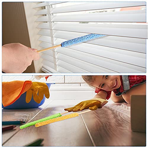 Honeydak 24 Pieces Microfiber Detail Duster Sticks Mini Duster Crevice Cleaning Tool Car Air Vent Cleaner Fan Cleaning Brush for Home Air Vent Window The Smallest Spaces