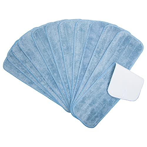 Arkwright Spray Mop Replacement Pads - (Pack of 12) Bulk Microfiber Flat Dry and Wet Refill Mop Pads Floor Cleaning, Compatible with Bona and Rubbermaid, Fits All Mop Heads, 18 in, Blue - color: Blue, size: 18 Inch (Pack of 12)