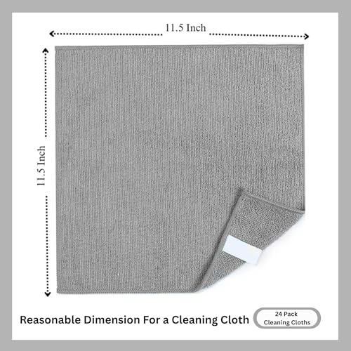 Microfiber Cleaning Cloth for Kitchen & households, Towels for Cars. (300gsm) (Pack of 24 Gray) - color: Gray