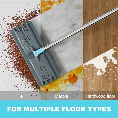 JOYMOOP Microfiber Replacement Pads for Flat Mop System, 13" Mop Head Refills Compatible with JOYMOOP Bucket Set, 4-Pack, Grey and Cyan Blue - color: 4 Pcs 13" - 4 Cyan Blue, size: 13.0 × 4.9 Inch