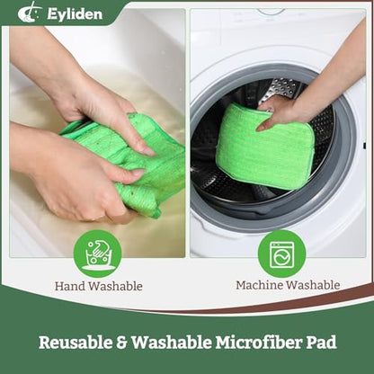 Eyliden Spray Mop for Hardwood Tile Vinyl, Small Spaces Cleaning, 13 Pads | 12 Disposable & 1 Washable Pad, Works with Cleaner, 360° Head, 13oz Bottle, No Bucket, Wet Dry Floor Sweeper for Apt Dorms RV