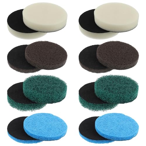 16pcs Electric Cleaning Brush Pad Set 4 Foam Pads 4 Kitchen Mats 4 Performance Pads 4 Microfibre Pads fit for Dremel Versa Cleaning Brush - size: Blue Green White Brown