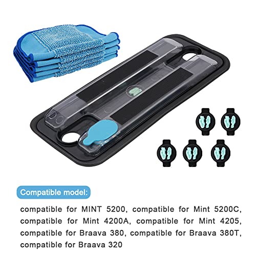 JIANWEI 11pcs Reservoir Pad Set, Mop Pads Compatible for iRobo-t Braava 380 380t 320 Mint 4200 5200 Vacuum Cleaner, Washable Microfiber Replacement Cleaning Pad(as Shown)