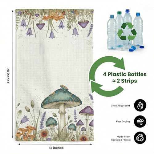 Waffle Kitchen Towels Set of 2 - Ultra Absorbent Quick Dry Dish Towels - Sustainable Reusable Cleaning Tea Towels - Lightweight Hand Towels for Kitchen & Bathroom, 16” x 28” (Jungle) - style: Jungle