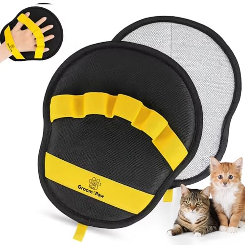Pet Hair Removal Glove | Cats and Dogs | Reusable Electrostatic Fur Remover with Upgraded Dual-Directional Bristles | Non-Slip Finger Loop Design for Laundry, Furniture, Clothes, Couch & Car (Yellow) - color: Yellow