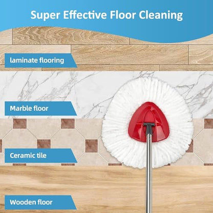 Mop Replace Head, Spin Mop Replacement Head Easywring 1-Tank System, Easy Cleaning, Microfiber, Machine Washable (3 Pack) - size: 3 Pack