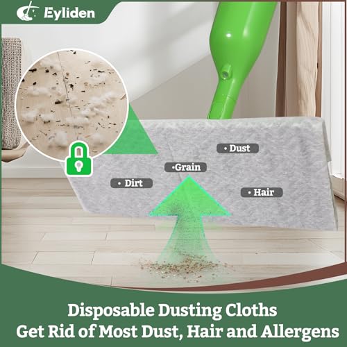 Eyliden Spray Mop for Hardwood Tile Vinyl, Small Spaces Cleaning, 13 Pads | 12 Disposable & 1 Washable Pad, Works with Cleaner, 360° Head, 13oz Bottle, No Bucket, Wet Dry Floor Sweeper for Apt Dorms RV