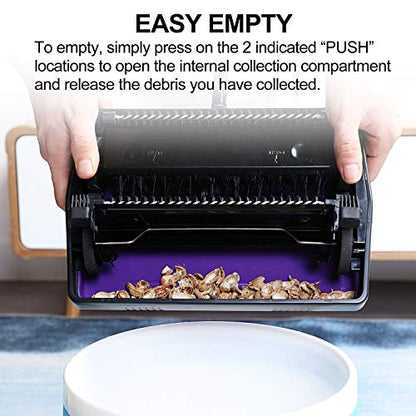 Yocada Carpet Sweeper Cleaner 4 Poles for Home Office Low Carpets Rugs Undercoat Carpets Pet Hair Dust Scraps Paper Small Rubbish Cleaning with a Brush