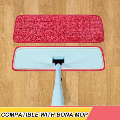 16.5 Inch Reusable Mop Pads Microfiber Spray Mop Replacement Heads for Wet/Dry Mops Compatible with Bona Floor Care System (6 Pack) - color: Multicolor Mop Pads