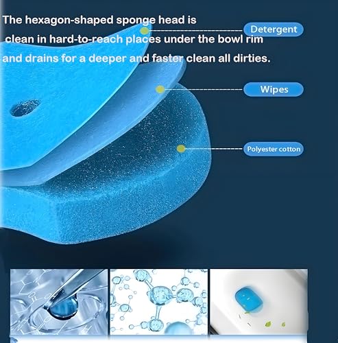 56 Count Toilet Bowl Wand Refills, KIRIKIT Wall-Mounted Disposable Toilet Cleaner Brush Heads for Bathroom Toilet Scrubber Cleaning Accessories, Lavender, Lemon, Ocean - color: 56 Wand Refills