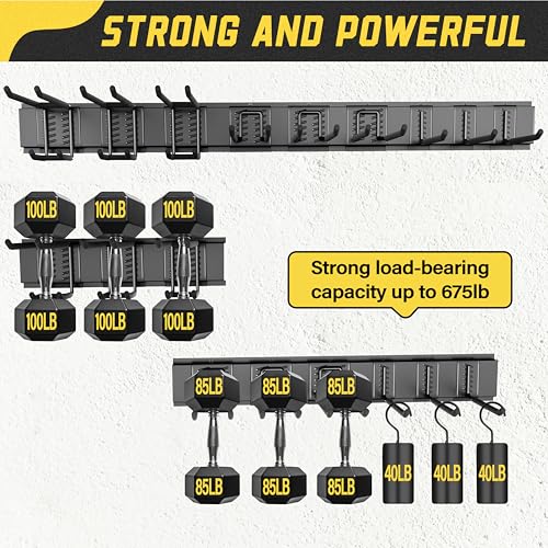 klasit Garage Wall Organizer,15Pack Carries 675 lbs,Garden Tool Organizer 48in With Large Storage Space,Easy Assembly, Sturdy Design,for Efficient Tool Storage Garage Organization | Carries 675 lbs - size: 49.5"15Pack
