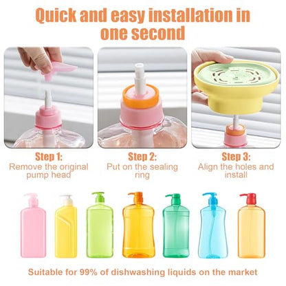Detergent Presser, Laundry Detergent Dispenser One-Handed Press with Measured Dispensing, Fast-Dry Drip-Free Design, Universal for 99%+ Dish Soaps, For Kitchen Sink Countertop/Laundry Room