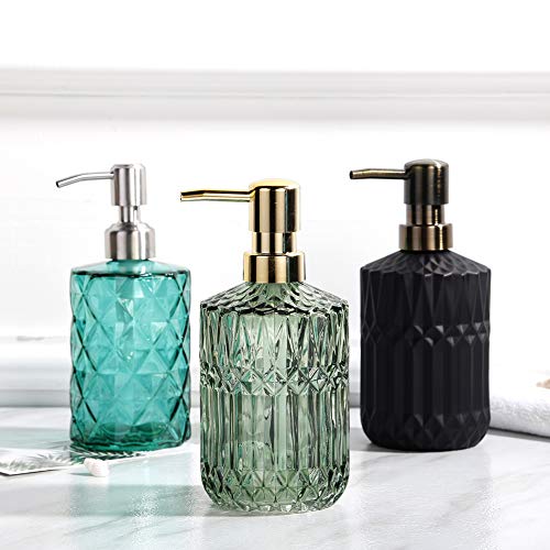 YunNasi Soap Dispenser with Pump, Refillable Liquid Hand Soap Dish Soap Dispensers for Bathroom Counter, Kitchen Sink (Green) - color: Green