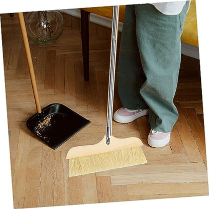 Ciieeo Long Handle Bristle Broom for Home Cleaning Soft Bristles for Pet Hair and Dirt Wood Construction for Kitchen Living and Carpet Maintenance