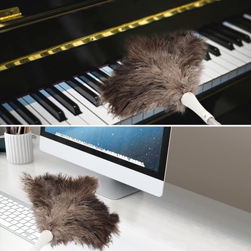 Ostrich Feather Duster Pole 28 to 72 Inch,Extendable Feather Duster Used for Home Cleaning Ceilings Furniture Fans - size: 28"-72"