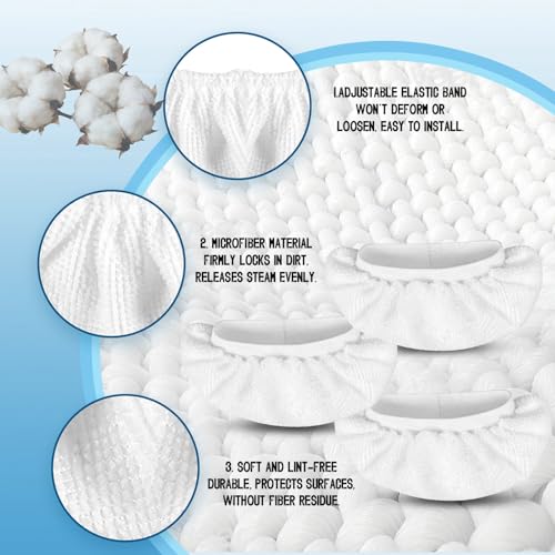 Universal Microfiber Cloths for Steam Cleaner Attachments, Reusable Washable Handheld Steam Cleaner Pads, Steamer for Cleaning Accessories Compatible with Bissell, Phueut, Wagner, Comforday, McCulloc