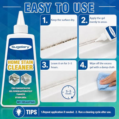 Sugelary Household Washing Machine Cleaner, Home Remover Gel for Refrigerator Strips, Grout Cleaner Best for Home Sink, Kitchen, Showers(16 Fl. oz) - size: 16 Fl Oz (Pack of 1)