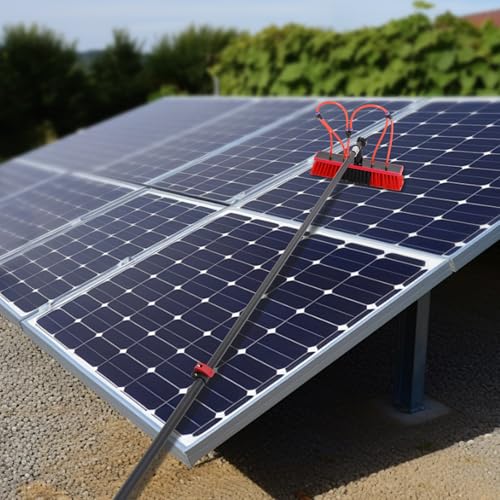 24ft Water Fed Pole Kit Solar Panel Cleaning Brush, Adjustable Window Cleaning Poles with 14in Water Fed Cleaning Brush, Solar Panel Cleaning Pole Outdoor Window Washing Equipment (24Ft, 14in Brush) - size: 24Ft, 14in Brush