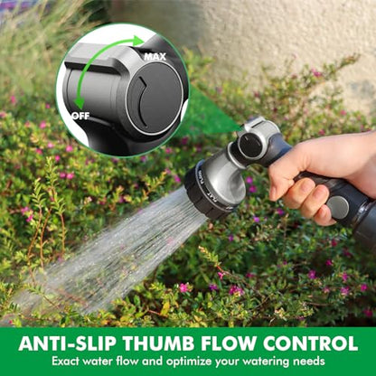 RESTMO Heavy Duty Hose Nozzle, Metal Garden Water Hose Sprayer, Thumb Control, On Off Valve, High Pressure Nozzle Sprayer for Watering Plants, Car and Pet Washing