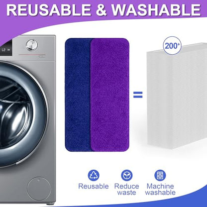 Aifacay Reusable Mop Pads Compatible with Swiffer PowerMop,Power Mop Pad Refill Pads Washable 15.3 * 5.1 Inch, Microfiber Replacement Pad for Multi-Surface Floor Cleaning 6 Pack - color: 6 Pack：purple and Navy Blue