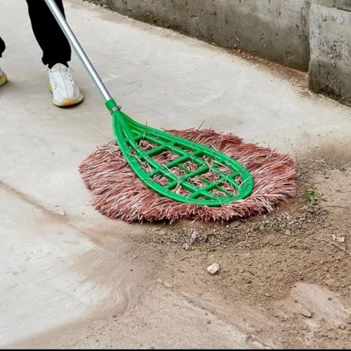 Heavy-Duty Outdoor Broom Head with Dense Plastic Filaments, Large Wide-Head Sweeper for Leaves, Dust, and Debris, Broom Head (19.6 * 27.5in)
