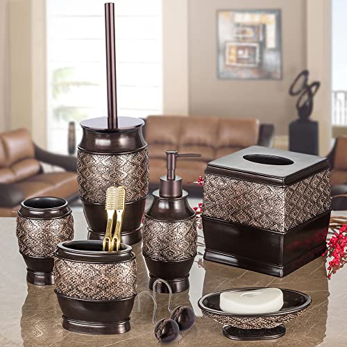 Creative Scents Dublin Brown Toilet Brush Set - Toilet Bowl Cleaner Brush and Holder - Decorative Toilet Bowl Scrubber - Space Saving Designed Toilet Bowl Cleaner - color: Brown