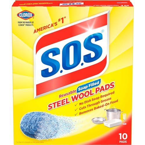 S.O.S-10002 , Steel Wool Soap Pads, 10 Ct - size: 10 Count