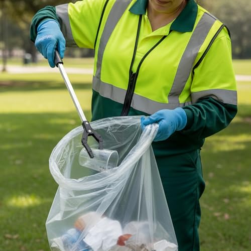 TYPLASTICS 20-30 Gallon Clear Trash Bags 30" x 37" High Density Can Liners Case of 500 for Office, Outdoor, Recycling, Industrial and Commercial - size: 50 Count (Pack of 10)