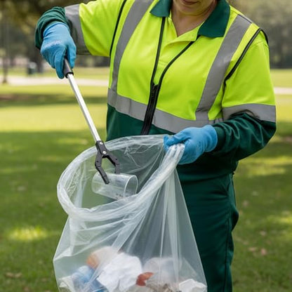TYPLASTICS 20-30 Gallon Clear Trash Bags 30" x 37" High Density Can Liners Case of 500 for Office, Outdoor, Recycling, Industrial and Commercial - size: 50 Count (Pack of 10)