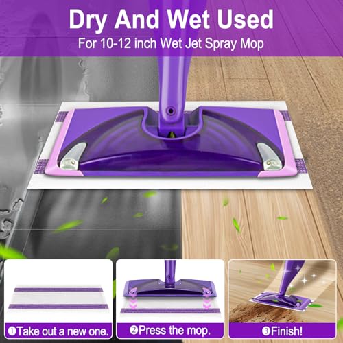 20 Count Disposable Wet Pads Refill for Wet Jet Spray Mop, Wet Jet Pads Refills for Multi Surface, Disposable Wet Jet Hardwood Floor for Wet Pads Refill, Thickness & Absorbent