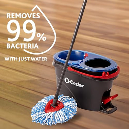 O-Cedar RinseClean Spin Mop & Bucket System | Clean with Clean Water | Removes 99% of Bacteria - color: Rinseclean Spin Mop & Bucket