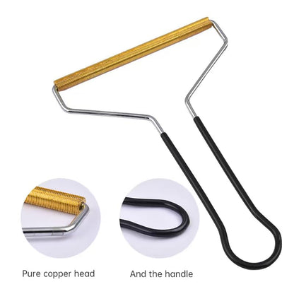 Pet Hair Scraper Stainless Steel Coiled Blade Ergonomic U Handle Hair Remover for Carpet Upholstery Clothing Cat Dog, Black - color: Black