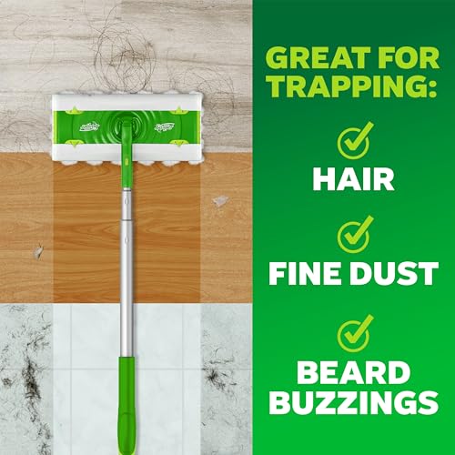 Swiffer Hair Magnet Deluxe Starter Kit with Collapsible Pole, 9 Hair Magnet Dry Cloths, 2 Bonus Mop & Go Wet Cloths - style: Hair Magnet Deluxe