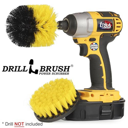 Shower Cleaning Brush - Cleaning Scrub Brush - Bathroom Cleaning Brushes - Tile Cleaning Brush - Tub Cleaning Brush - Scrub Brushes for Drills - Bathroom Power Scrubber - Home Bathroom Cleaning Tools - color: Yellow