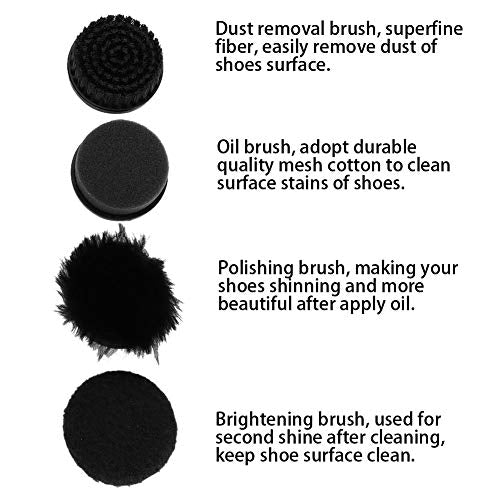 Electric Shoe Shine Kit, Handheld Electric Shoe Cleaning Brush, Replaceable Brush Head Dust Cleaner Portable Wireless Leather Cleaner Care Kit for Leather Shoes