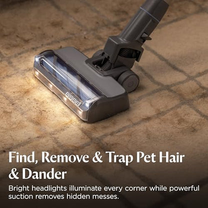 Bissell PowerClean FurFinder Corded Stick Vacuum, Tangle-Free Brush Roll, 30-Foot Power Cord, Self-Standing, HEPA Filtration, Bright Headlights, 4282K - style: PowerClean FurFinder Corded